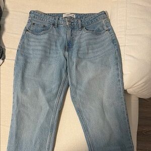 Abercrombie & Fitch mid rise 90’s straight jeans curve love short